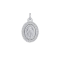 Rhodium Plated Virgin Mary (Virgen Milagrosa) Pendant