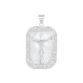 Silver 925 Cubic Zirconia Jesus Christ Diamond Cut Pendant