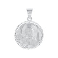 Silver 925 Virgin of Guadalupe Diamond Cut Medallion