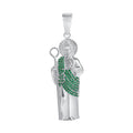 San Judas  (Saint Jude) Cubic Zirconia Green