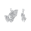 Jesus Praying Hands Diamond Cut Pendant